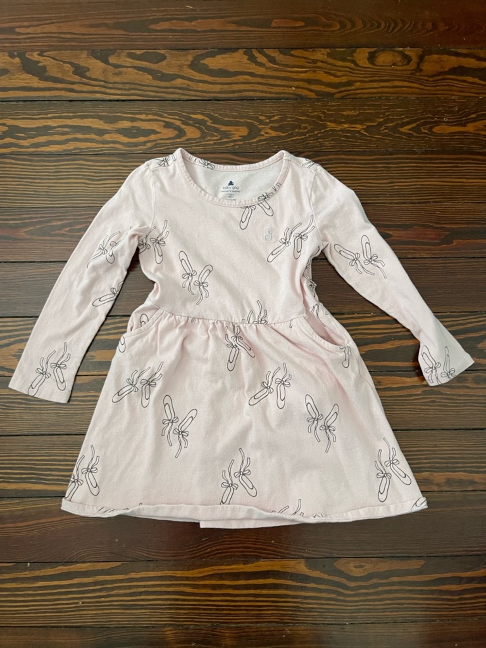 GAP Light Pink Ballet Slipper Long-Sleeve Dress